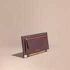 Burberry Burberry House Check And Grainy Leather Travel Wallet, Purple