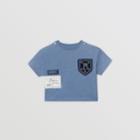 Burberry Burberry Childrens Logo Montage Cotton T-shirt, Size: 12m, Dusty Blue