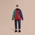 Burberry Burberry Colour Block Fair Isle Wool Cashmere Sweater, Size: 14y, Brown