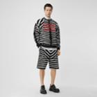 Burberry Burberry Zebra Wool Blend Jacquard Drawcord Shorts, Black
