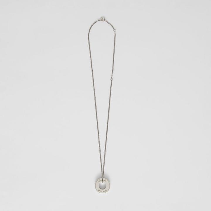 Burberry Burberry Palladium-plated Logo Graphic Necklace