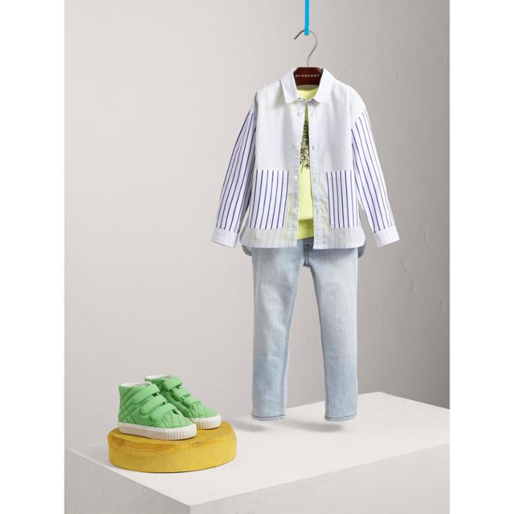 Burberry Burberry Contrast Stripe Cotton Shirt, Size: 14y