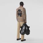 Burberry Burberry Monster Graphic Check Cotton Zip-front Shirt, Size: L