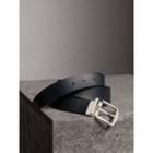 Burberry Burberry Reversible London Check And Leather Belt, Size: 110, Blue