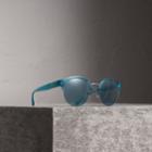 Burberry Burberry Check Detail Round Half-frame Sunglasses, Blue