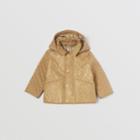 Burberry Burberry Childrens Detachable Hood Monogram Quilted Jacket, Size: 2y, Brown