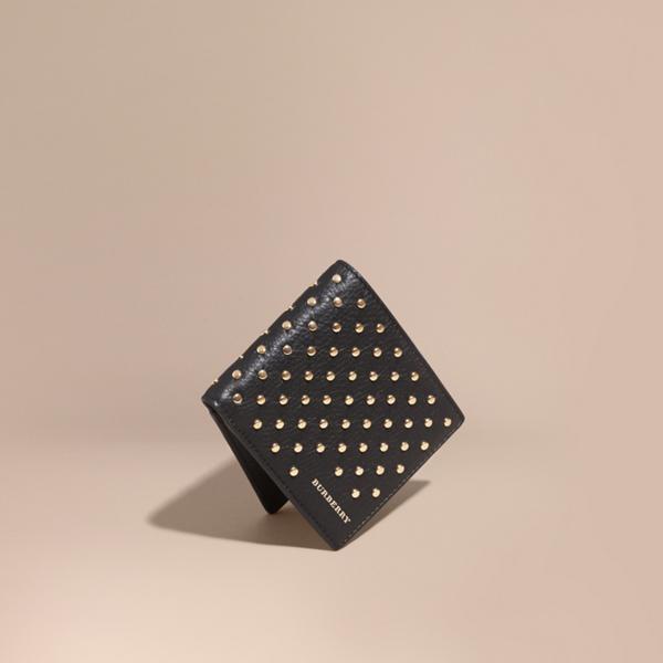 Burberry Studded Leather Folding Wallet