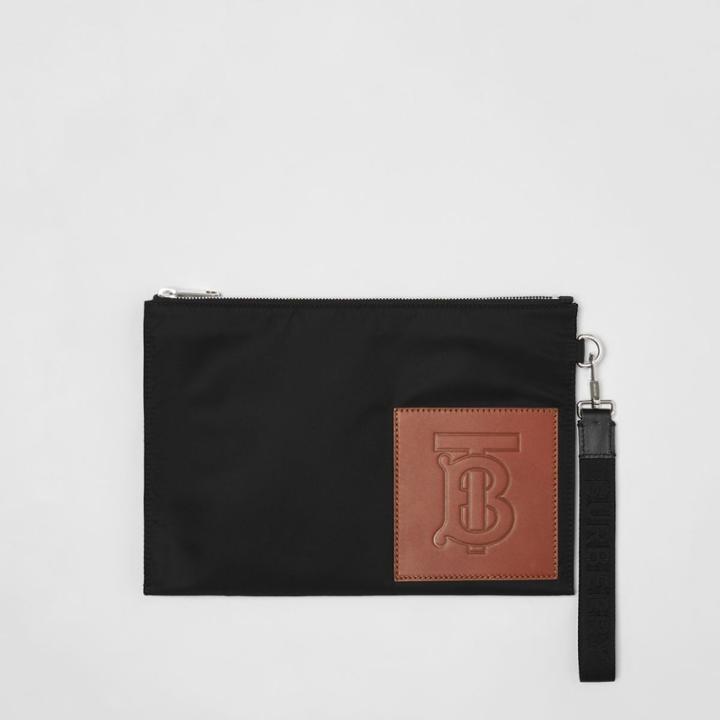 Burberry Burberry Monogram Motif Zip Pouch, Black