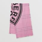 Burberry Burberry Reversible Logo Graphic And Check Cashmere Scarf