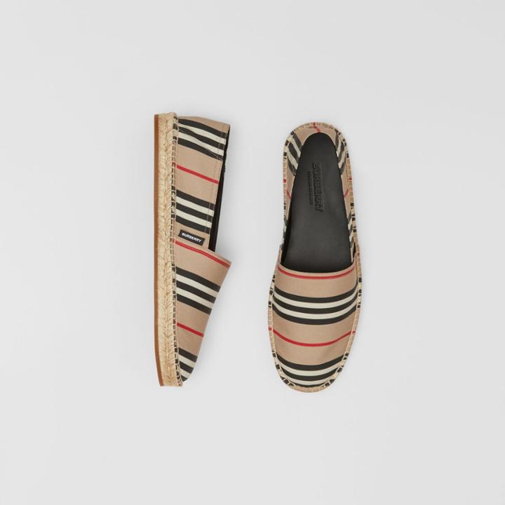 Burberry Burberry Icon Stripe Espadrilles, Size: 43.5, Beige