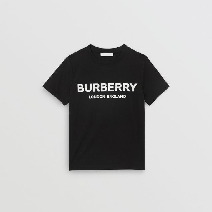Burberry Burberry Childrens Logo Print Cotton T-shirt, Size: 6y, Black