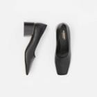 Burberry Burberry Gold-plated Detail Lambskin Block-heel Pumps, Size: 38, Black