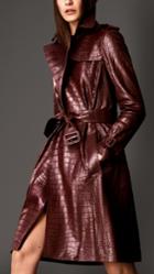 Burberry Burberry Alligator Wrap Trench Coat, Size: 10, Red