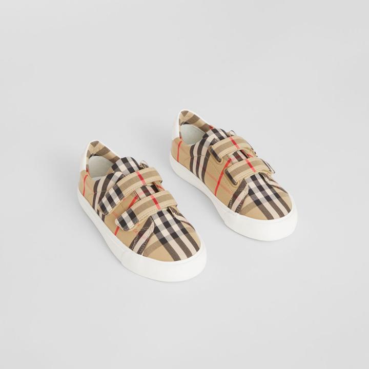 Burberry Burberry Childrens Vintage Check Cotton Sneakers, Size: 27, White