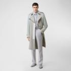 Burberry Burberry Panelled Linen Trench Coat, Size: 44, Grey