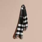 Burberry Burberry Oversize Check Cashmere Scarf, Black