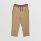 Burberry Burberry Childrens Icon Stripe Detail Cotton Twill Drawcord Trousers, Size: 4y