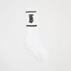 Burberry Burberry Monogram Motif Intarsia Socks, White