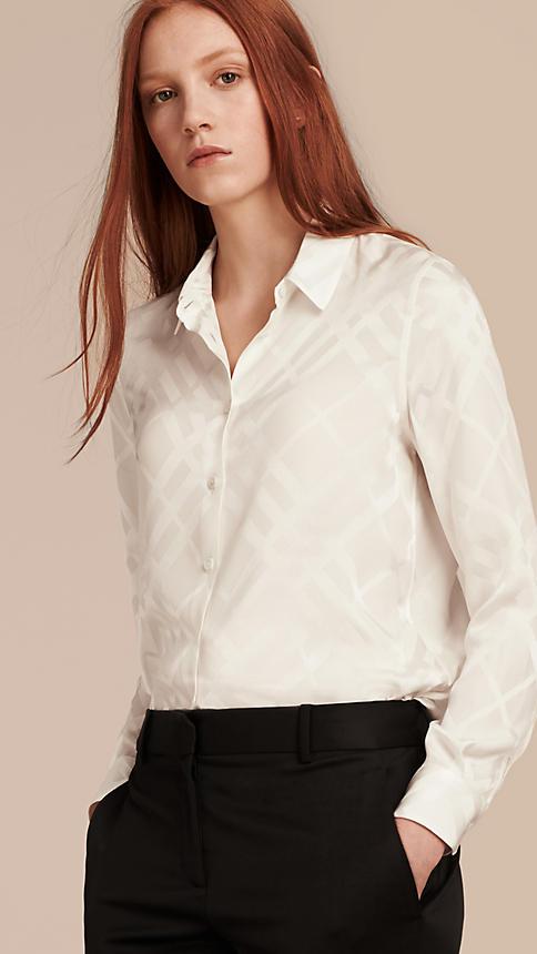 Burberry Tonal Check Silk Shirt