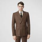 Burberry Burberry English Fit Sharkskin Wool Double-breasted Jacket, Size: 36, Brown