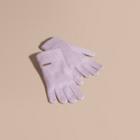Burberry Ribbed Knit Wool Cashmere Gloves