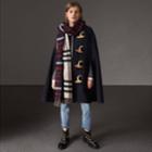 Burberry Burberry Double-faced Wool Blend Duffle Cape, Size: M, Blue