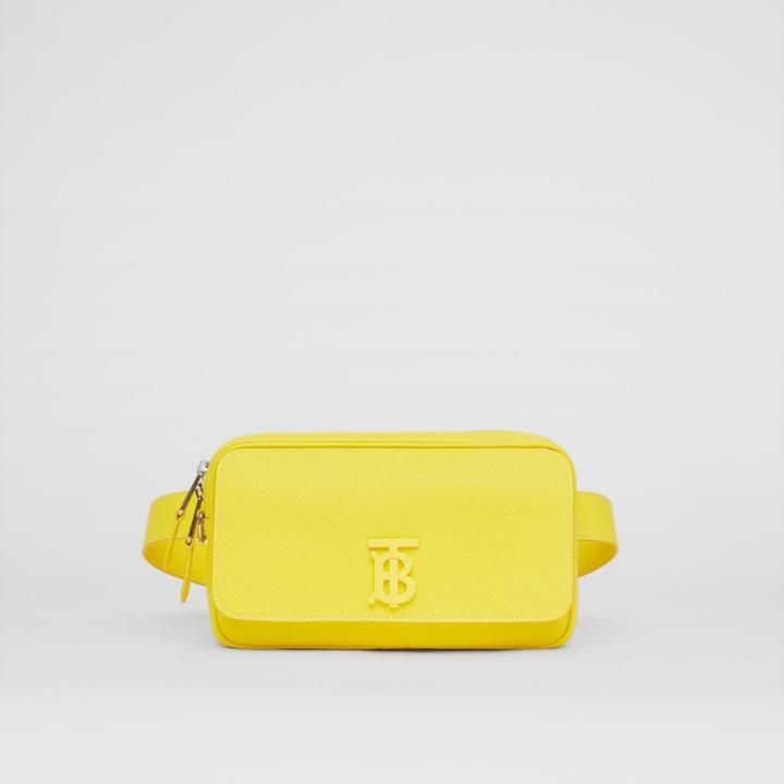 Burberry Burberry Monogram Motif Grainy Leather Bum Bag, Yellow
