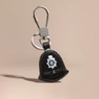 Burberry Burberry Policeman Hat Key Ring In Leather, Black