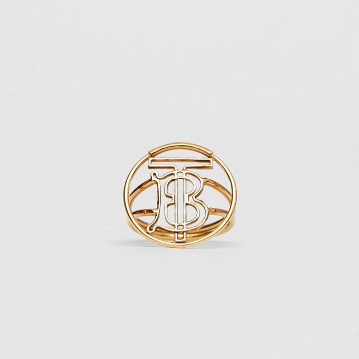 Burberry Burberry Gold-plated Monogram Motif Ring, Yellow