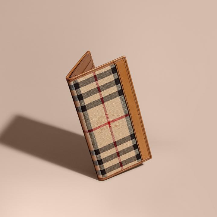 Burberry Burberry Small Horseferry Check Currency Wallet, Brown