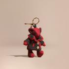 Burberry Burberry Thomas Bear Charm In Wool Cashmere Military Coat, Red
