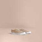 Burberry Burberry Topstitched Cotton Gabardine Trainers, Size: 39, Yellow