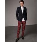 Burberry Burberry Tartan Wool Tailored Trousers, Size: 40