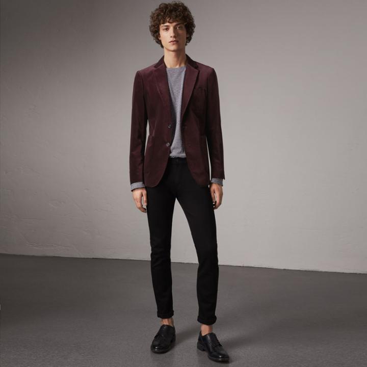 Burberry Burberry Soho Fit Velvet Tailored Jacket, Size: 38r, Purple