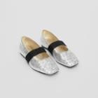 Burberry Burberry Childrens Logo Detail Glittery Flats, Size: 35, Grey