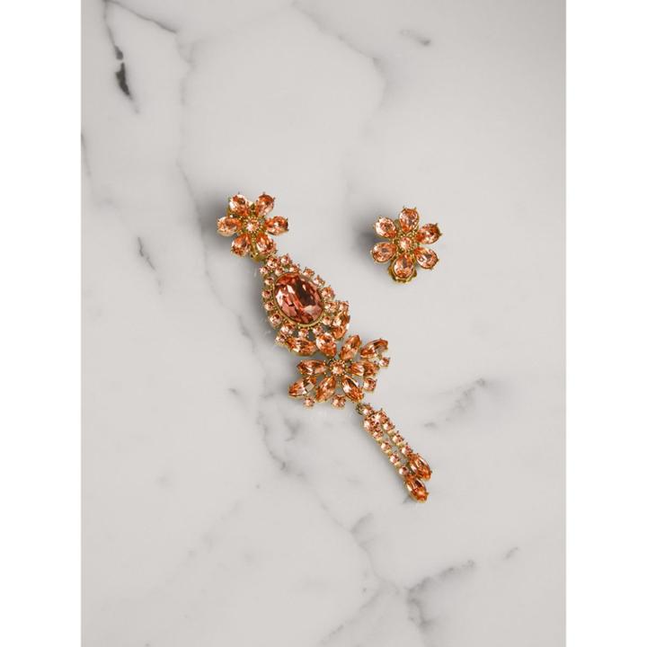 Burberry Burberry Crystal Drop Earring And Stud Set, Pink