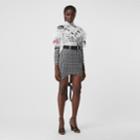 Burberry Burberry Scarf-tie Detail Gingham Mini Skirt, Size: 0, Black