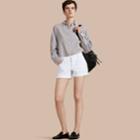 Burberry Burberry Low-rise Japanese Denim Shorts, Size: 26, White