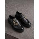 Burberry Burberry Buckled Polished Leather Brogues, Size: 39.5, Black