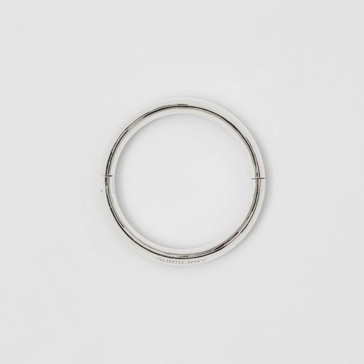 Burberry Burberry Horseferry-engraved Palladium-plated Bangle, Grey