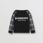 Burberry Burberry Childrens Vintage Check Detail Logo Print Cotton Sweatshirt, Size: 14y, Black