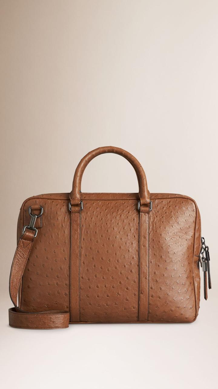 Burberry Burberry Ostrich Crossbody Briefcase, Green