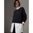 Burberry Burberry Embroidered Cotton Blend Jersey Sweatshirt, Size: Xl, Blue