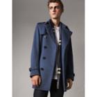Burberry Burberry Wool Cashmere Trench Coat, Size: 34, Blue