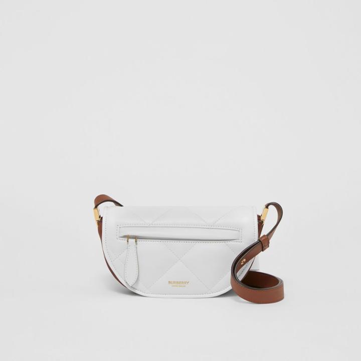 Burberry Burberry Mini Quilted Lambskin Olympia Bag, White