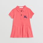 Burberry Burberry Childrens Ekd Logo Cotton Polo Dress, Size: 12m, Pink