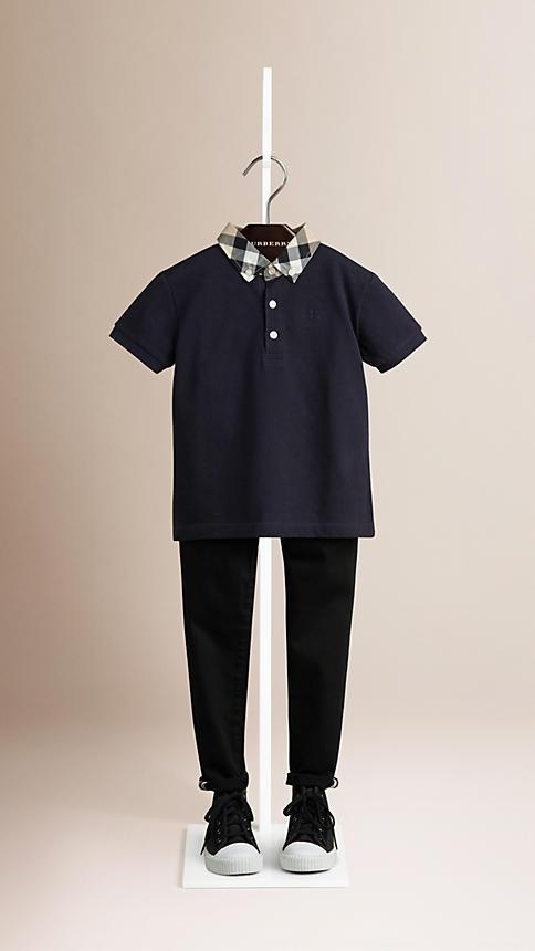 Burberry Check Collar Polo Shirt
