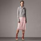 Burberry Burberry Chantilly Lace Trim Embroidered Tulle Skirt, Size: 06, Pink