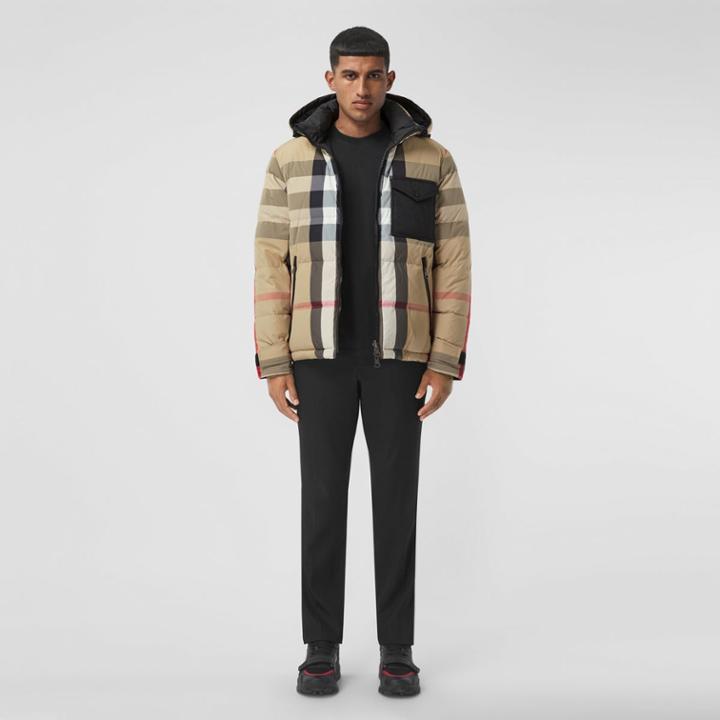 Burberry Burberry Reversible Recycled Nylon Re: Down Puffer Jacket, Size: M, Beige