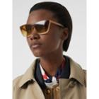 Burberry Burberry Glitter Detail Square Frame Shield Sunglasses, Yellow